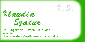 klaudia szatur business card